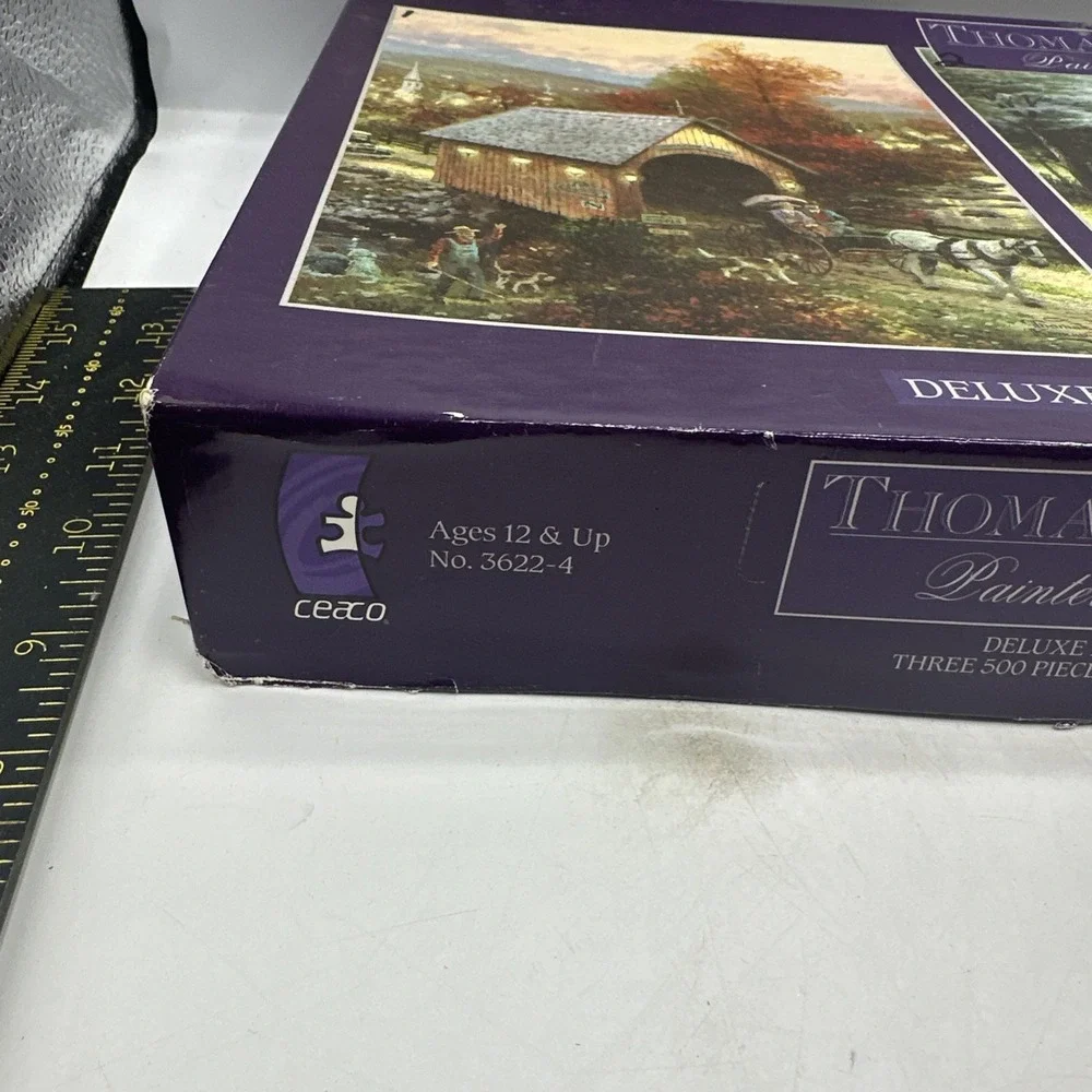 Thomas Kinkade‎ Deluxe Puzzle Set of 3 Used 500 Pieces 20